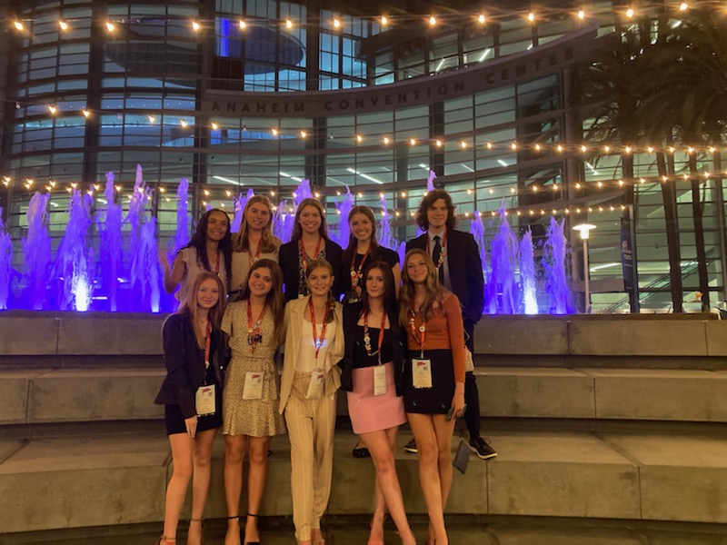Cape High business students traveled to Anaheim, Calif., April 26-30, to participate in the BPA National Leadership Conference. Gathered in back are (l-r) Julia Williams, Morgan Newcomb, Sara Dawson, Carly Favoroso and Alex Phillipine. In front are Rylie Cathcart, Bridgett Cole, Alivia Longo, Dilyla Rohls and Chloe DeForrest. SUBMITTED PHOTO